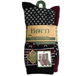 Born 3 Pack Wool Cotton Blend Boot Socks